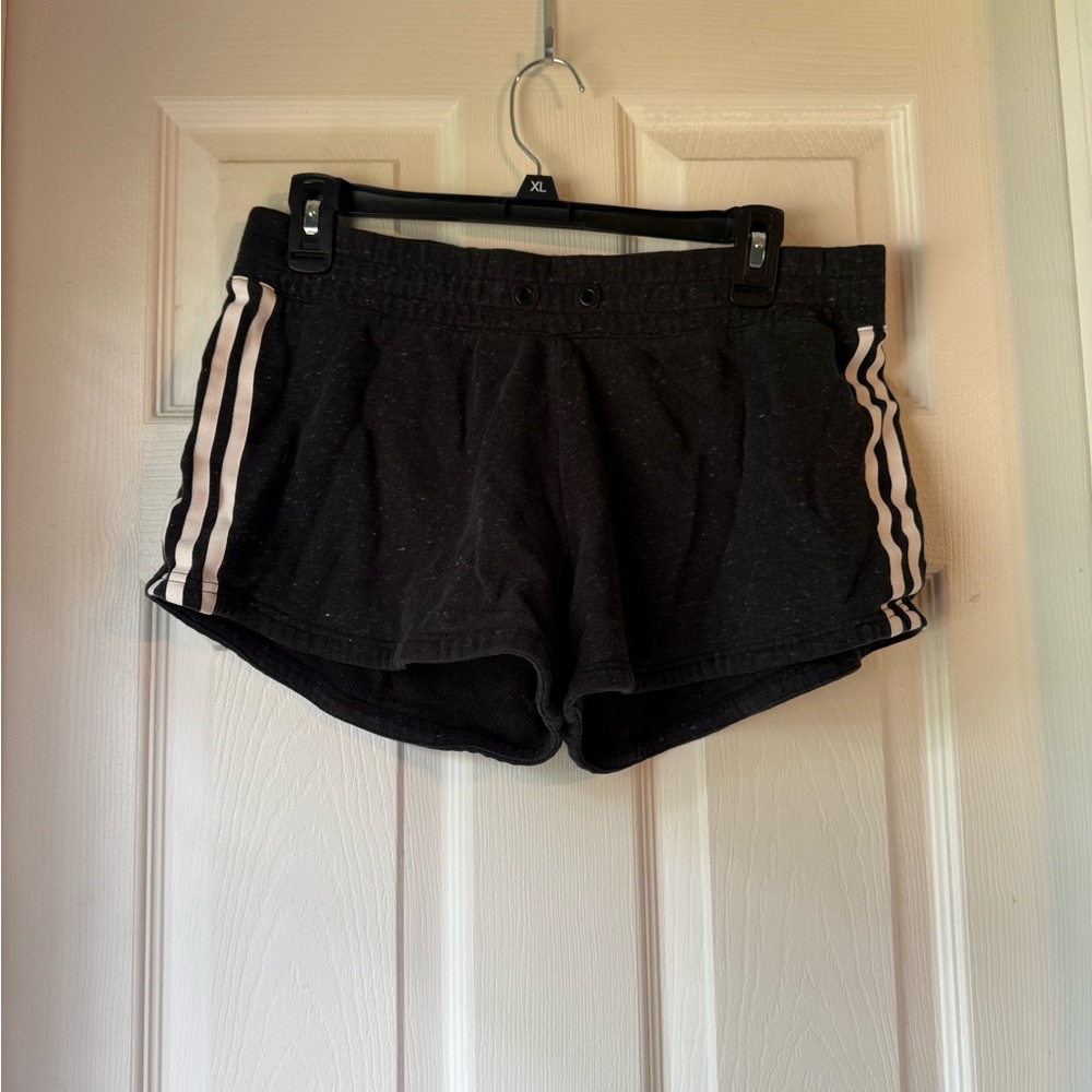 adidas Black Athletic Shorts with White Accents